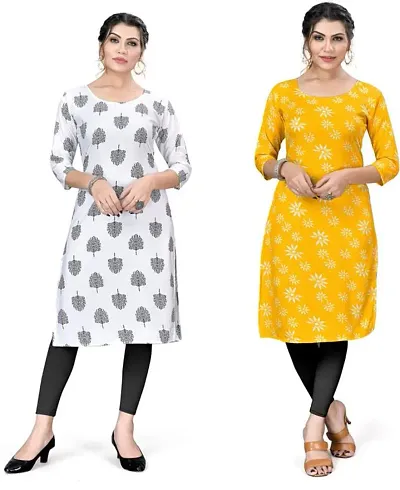 Stylish Crepe Kurta For Women Pack Of 2