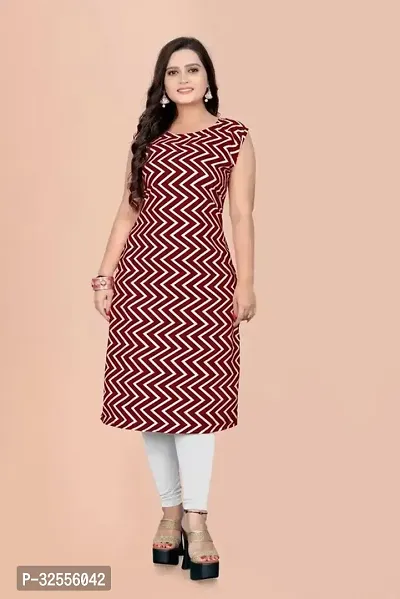 Stylish Maroon Crepe Kurta For Women-thumb0