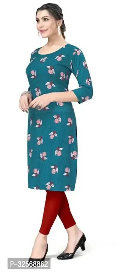 Elegant Multicoloured Crepe Printed Straight Kurta For Women Pack Of 3-thumb4