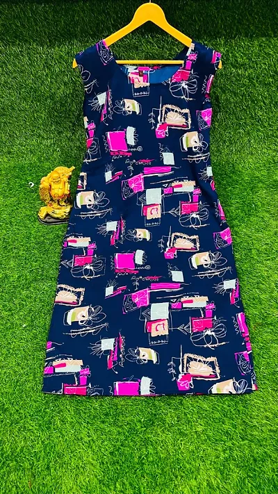 Stylish Crepe Printed Straight Kurtis