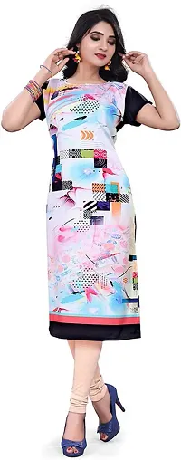 Stylish Crepe Printed Straight Kurtis