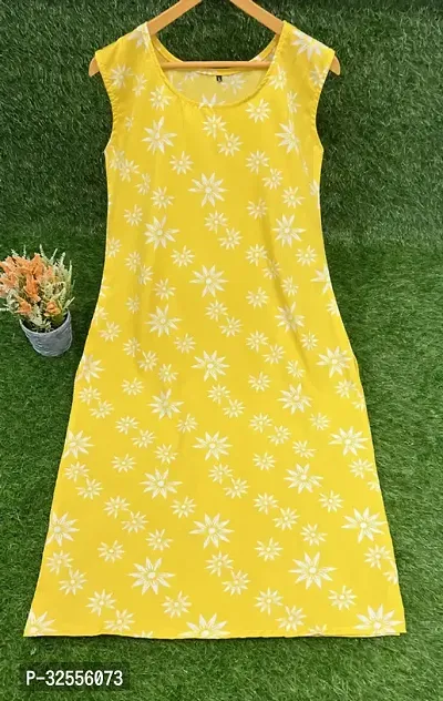 Stylish Yellow Crepe Kurta For Women-thumb0