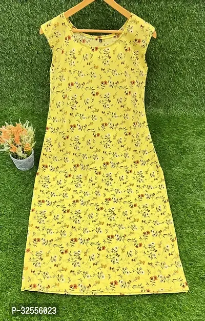 Stylish Yellow Crepe Kurta For Women