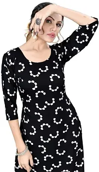 Stylish Black Crepe Printed Stitched Kurta For Women-thumb3