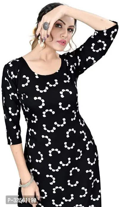 Stylish Black Crepe Printed Stitched Kurta For Women-thumb4