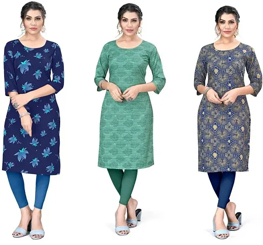 Pack Of 3- Printed Crepe Kurta