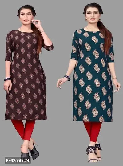 Fancy Crepe Kurtas For Women Combo Of 2