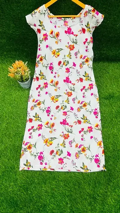 Stylish Crepe Printed Sleeveless Kurti