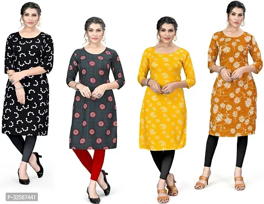 Reliable Crepe Printed Kurta For Women- Pack Of 4