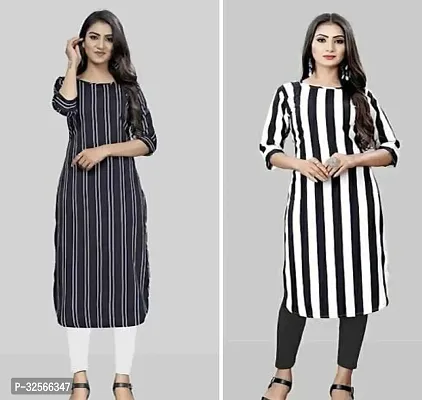 Reliable Crepe Striped Kurta For Women- Pack Of 2-thumb0