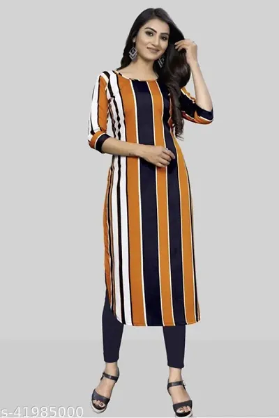 Attractive Striped Crepe Kurta For Women