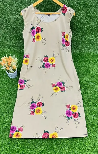 Stylish Crepe Floral Print Straight Stitched Kurta For Women