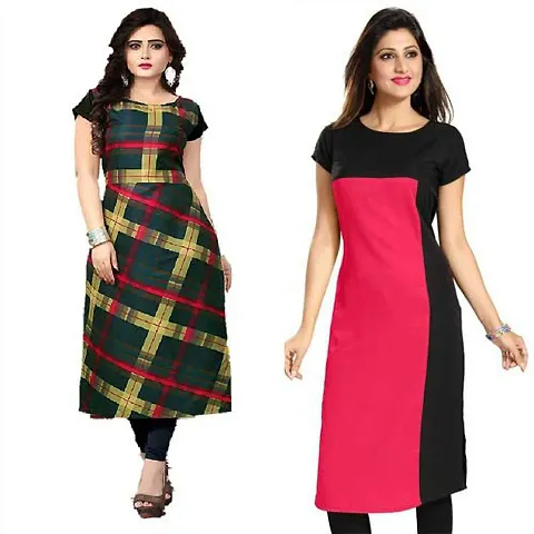 Stylish Crepe Kurta For Women Pack Of 2