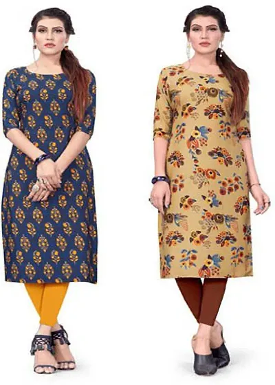 Stylish Printed Crepe Kurta For Pack Of 2 Vol 5