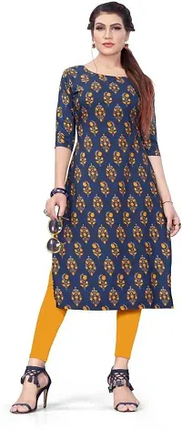 Stylish Crepe Printed Straight Kurtis