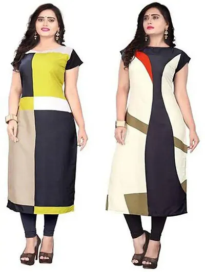 Stylish Crepe Kurta For Women Pack Of 2