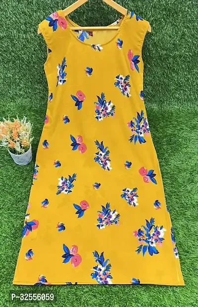 Stylish Yellow Crepe Kurta For Women