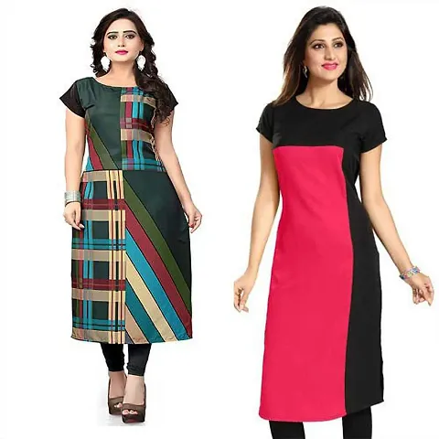 Stylish Crepe Kurta For Women Pack Of 2