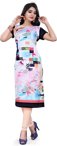 Stylish Crepe Printed A-Line Kurtis