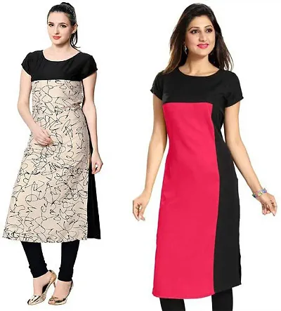 Designer Crepe Kurta For Women Combo Of 2