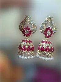 Stone Studded Jhumka Style Earrings-thumb1