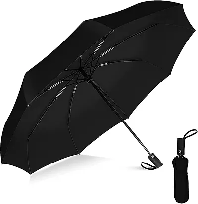 Skytone Portable Travel Umbrella Umbrellas For Rain Windproof Strong Compact And Easy Auto Open Close Button For Single Use Umbrella Black