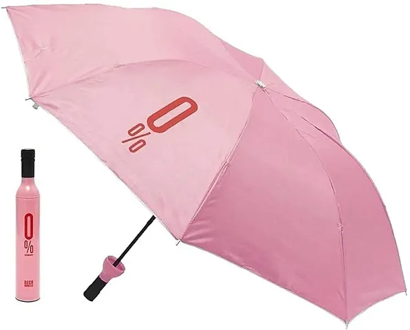 Antokin Bottle Shape Mini Compact Foldable Umbrella With Plastic Case Pink