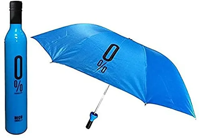 Antokin Bottle Shape Mini Compact Foldable Umbrella With Plastic Case Blue