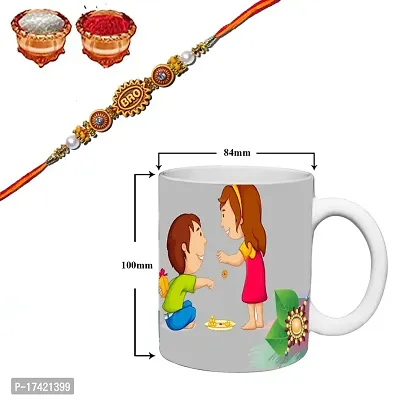 Murli Textiles Rakhi for Brother/Bhaiya/Bhai Kids Brother with 350 ml (Grey) Printed Coffee Mug for Brother Rakhi Gift and 1 Packet Roli Chawal Free-thumb2