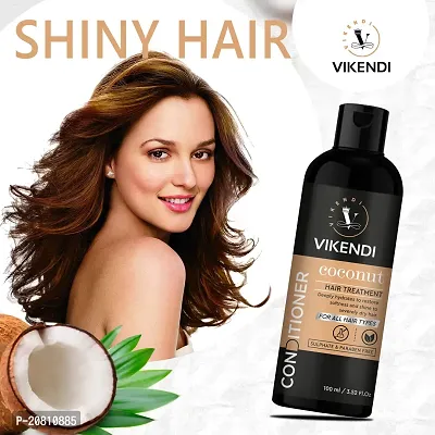 Vikendi Coconut  Bamboo Hair Conditioner, 100ml - For Hair Strength  Hydration, with Organic Virgin Coconut Oil, Shea Butter  Aloevera. (100 ml) Pack Of 01
