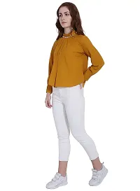 Mustard Plain Polycrepe Top-thumb3