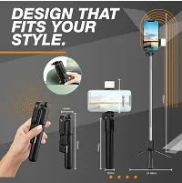 Selfie stick with light Wireless Bluetooth Foldable (R1S) Extendable, Portable Bluetooth Selfie Tripod Stand and Detachable Wireless Remote,3 in 1 Multifunctional selfie stick with tripod stand compat-thumb2