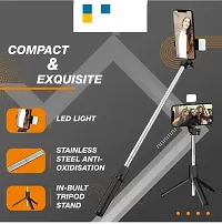 Selfie stick with light Wireless Bluetooth Foldable (R1S) Extendable, Portable Bluetooth Selfie Tripod Stand and Detachable Wireless Remote,3 in 1 Multifunctional selfie stick with tripod stand compat-thumb4