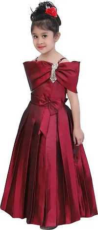 Maroon Silk Party Wear Dress-thumb2