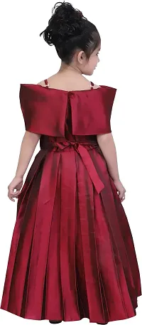 Maroon Silk Party Wear Dress-thumb3