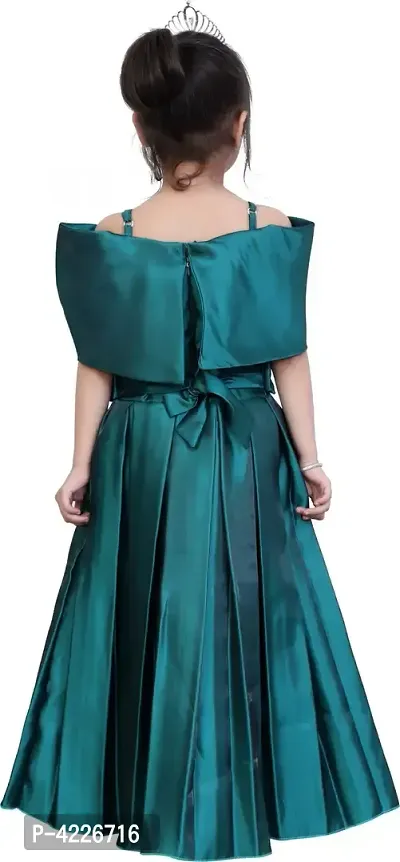 Green Silk Party Wear Dress-thumb3