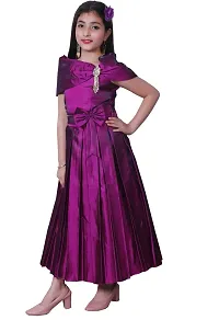 Purple Silk Party Wear Dress-thumb3