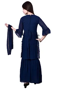 Stylish Blue Georgette Suit Salwar With Dupatta For Girls-thumb1