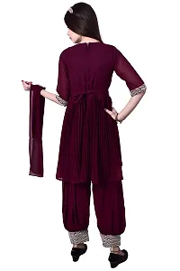 Stylish Purple Georgette Suit Salwar With Dupatta For Girls-thumb1