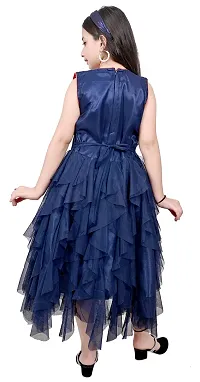 Designer Blue Net Frocks For Girls-thumb1