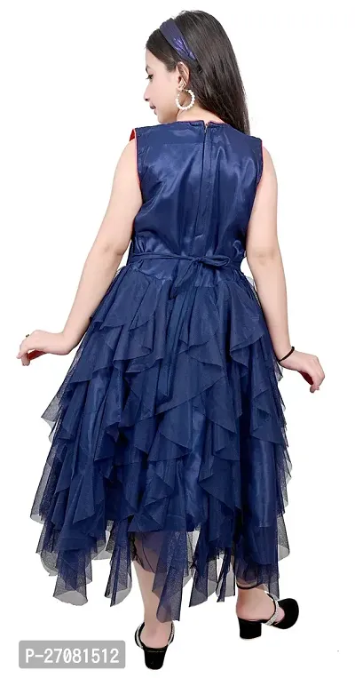 Designer Blue Net Frocks For Girls-thumb2