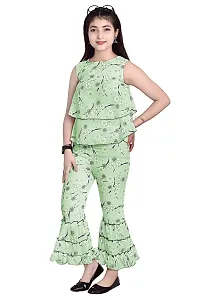 Stylish Girls Silk Blend Top with Pant Set-thumb2