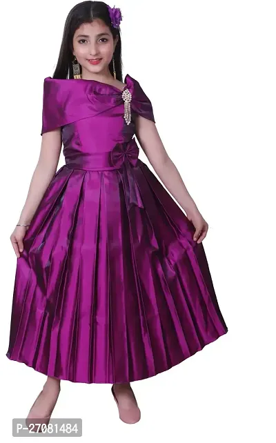 Designer Purple Silk Frocks For Girls-thumb0