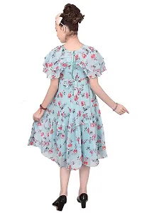 Stylish Blue Georgette A-Line Dress For Girls-thumb1