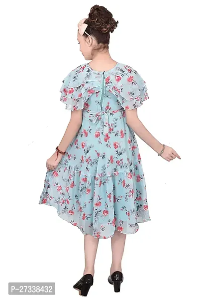 Stylish Blue Georgette A-Line Dress For Girls-thumb2