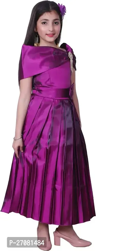 Designer Purple Silk Frocks For Girls-thumb3
