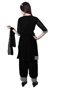 Stylish Black Georgette Suit Salwar With Dupatta For Girls-thumb1