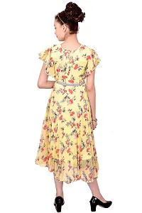 Stylish Yellow Georgette A-Line Dress For Girls-thumb1