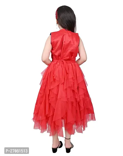 Designer Red Net Frocks For Girls-thumb2