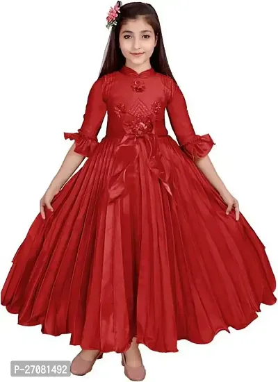 Designer Red Silk Frocks For Girls-thumb0